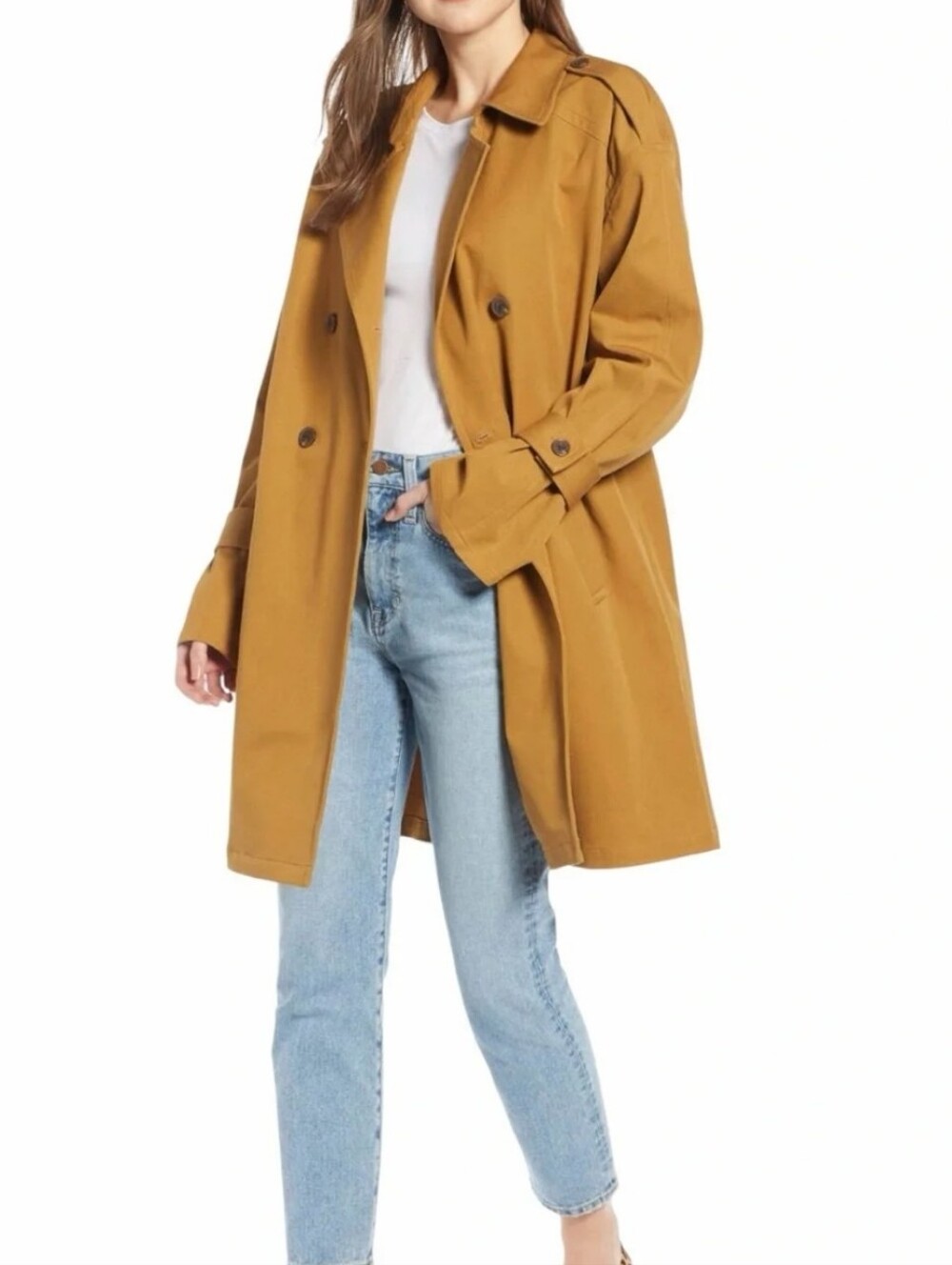 NEW! Something Navy Oversized Cotton Trench Coat Size XXL